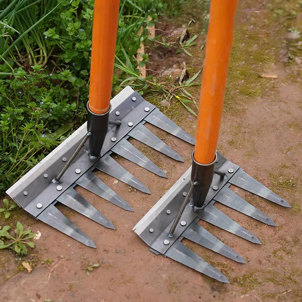 2 الأسنان الثقيلة الصلب حديقة إزالة الأعشاب الضارة أشعل النار أداة مزرعة المعادن مسلفة لوازم خدش مسلفة الزراعية إزالة الأعشاب الضارة حديقة Na R3k8 #6