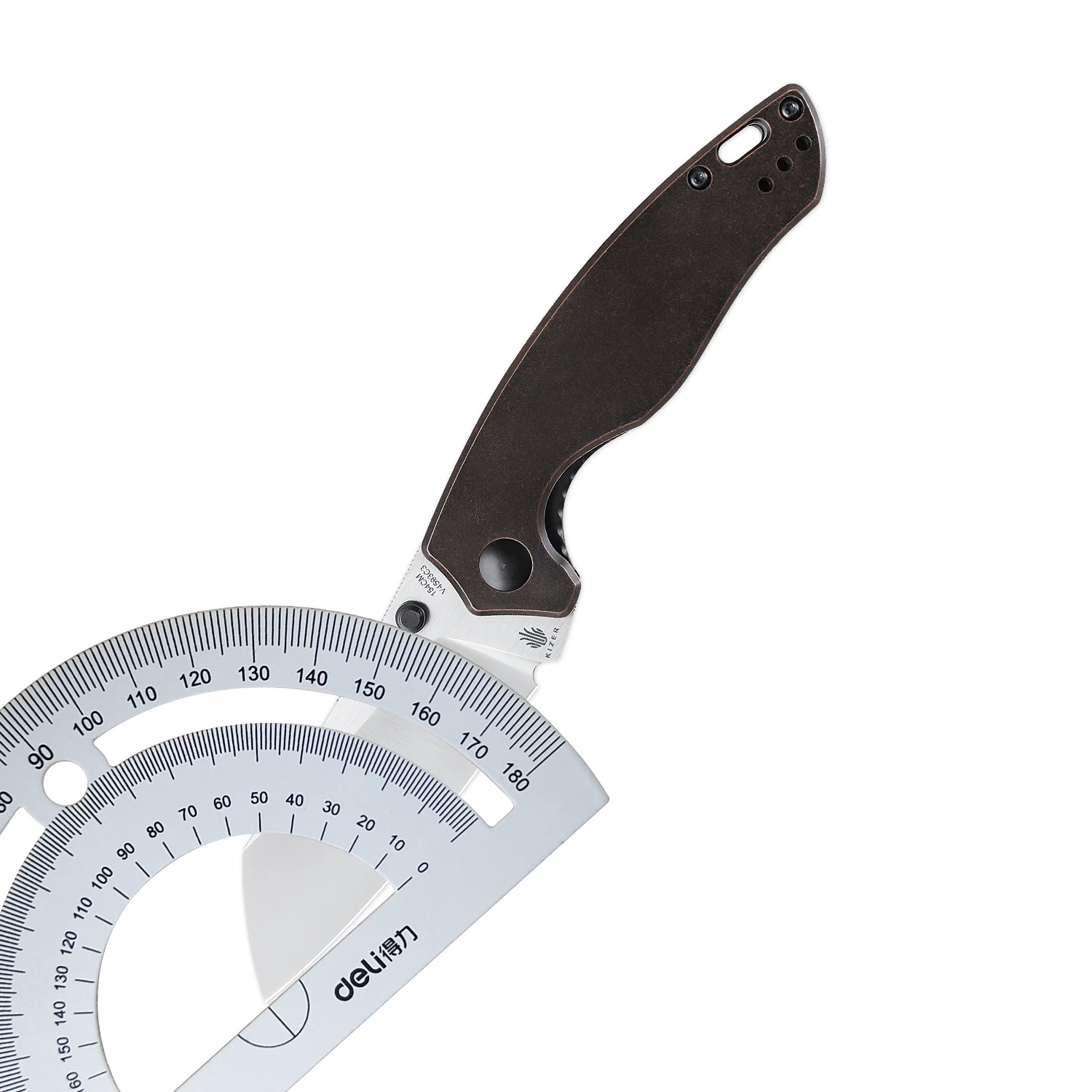 Kizer-cuchillo plegable K V4593C3, mango de cobre con hoja de acero de 2022 CM, herramientas de mano para caza al aire libre, 154