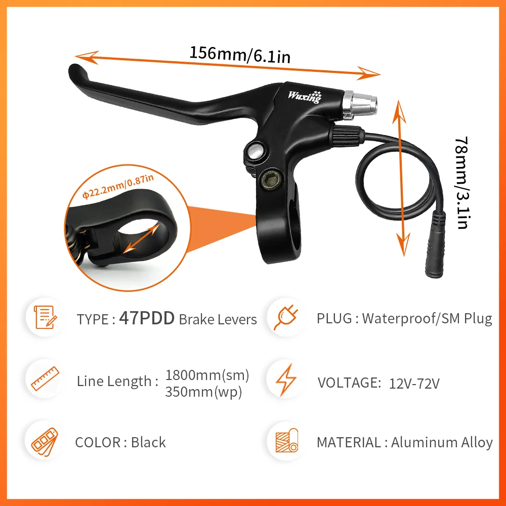 WuXing 115PDD/47PDD leva del freno Ebike Cut Off Power bicicletta elettrica E-scooter Ebreak spina connettore SM impermeabile