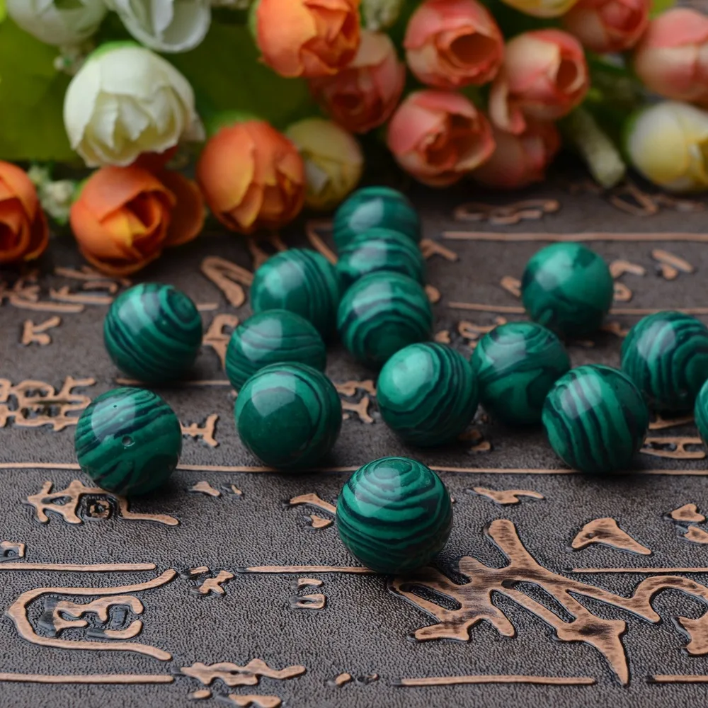 

16PCS 16MM Malachite Stress Relief Spheres & Balls Polished Meditation Balancing Home Decoration Crystal Beads