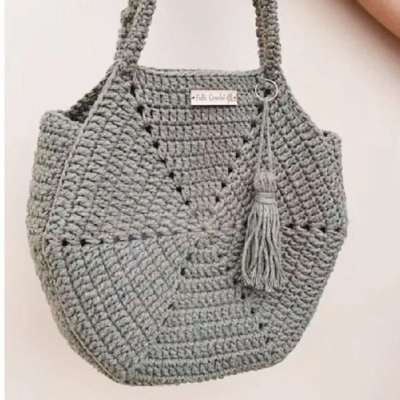 Hexagonal hand woven handbag, simple shoulder bag, women's mobile phone bag, key bag, zero wallet card bag