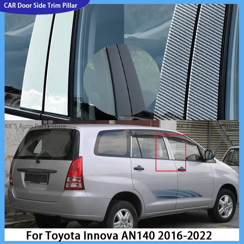 

Fit For Toyota Innova AN140 2016 2017 2018 2019 2020 2021 2022 Gloss Black Pillar Posts Door Side Window Trim Cover Sticker