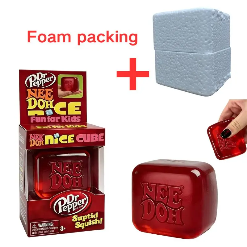 Dr Pepper X NeeDoh Nice Cube Squishy Soft Squeeze Fidget Cube Stressabbau Angstlinderung Sensorisches Spielzeug für Kinder und Erwachsene