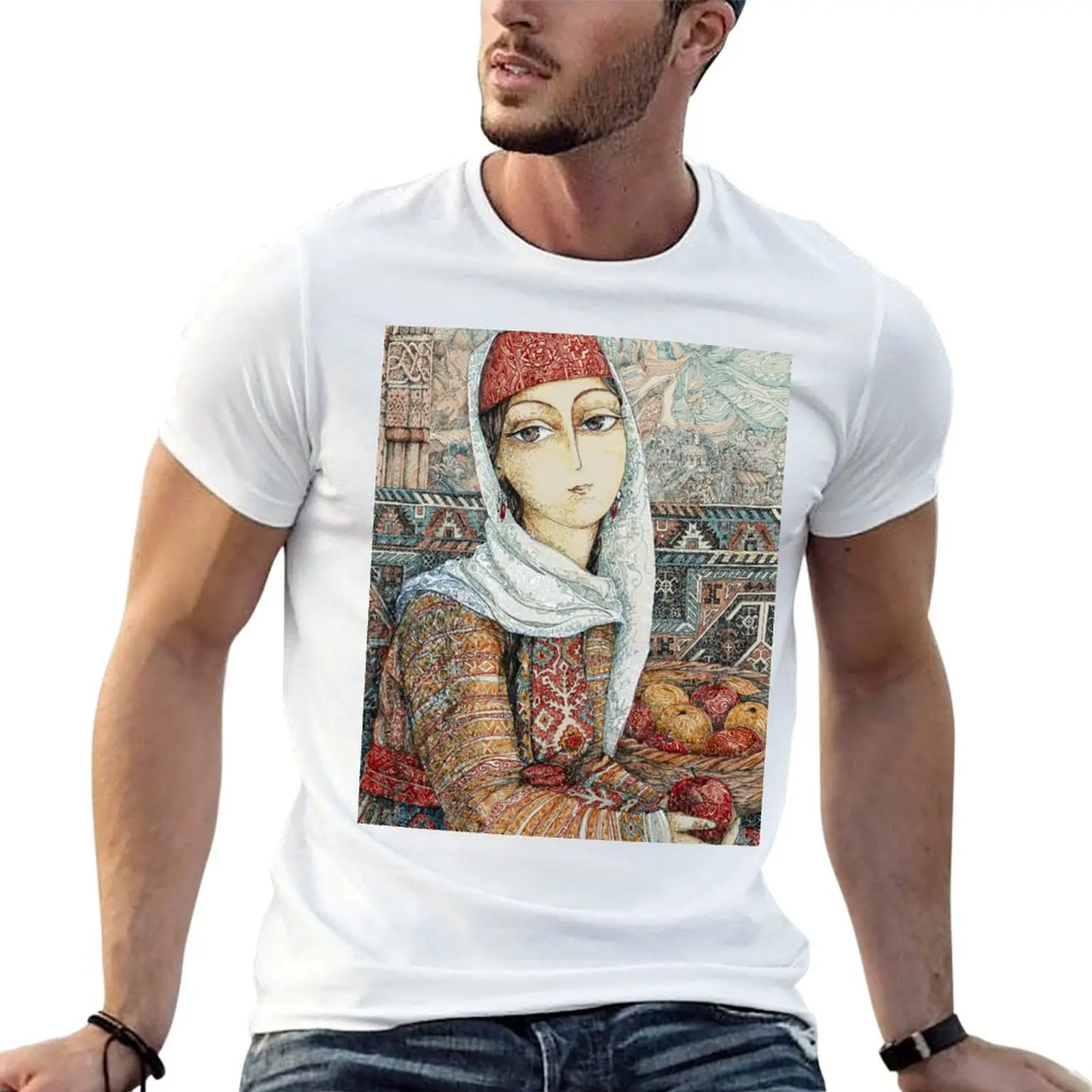Girl and Apples T-Shirt shirts graphic tees Short sleeve tee Short sleeve tee men