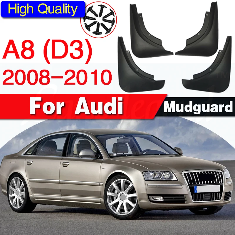 4 PCS Mudguards fit for Audi A8 D3 2008 2009 2010 Car Accessories Mudflap Fender Auto Replacement Parts Car styling