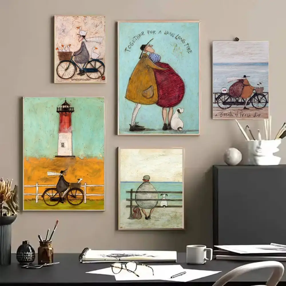 Vintage S-Sam toft Warm Painting Calligraphy Frameless Canvas Poster Wall Art interior Hallway Home Decoration Holiday Gifts