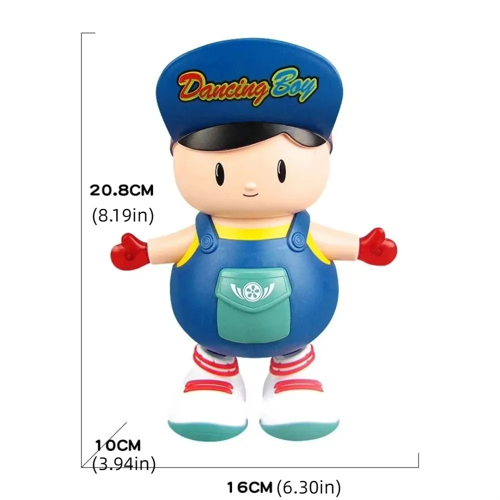 LED Dancing Boy Figurine Plastic with Lights Dancing Swing Boy Movable Craft Decor Kids Electric Boy Toy Birthday Gift