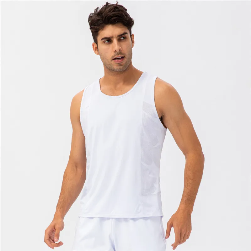 Men's Printing Stitching Sports Vest Loose Yoga T-shirt  Fitness Vest Comprehensive Training Jogging Quick-drying And Breathable