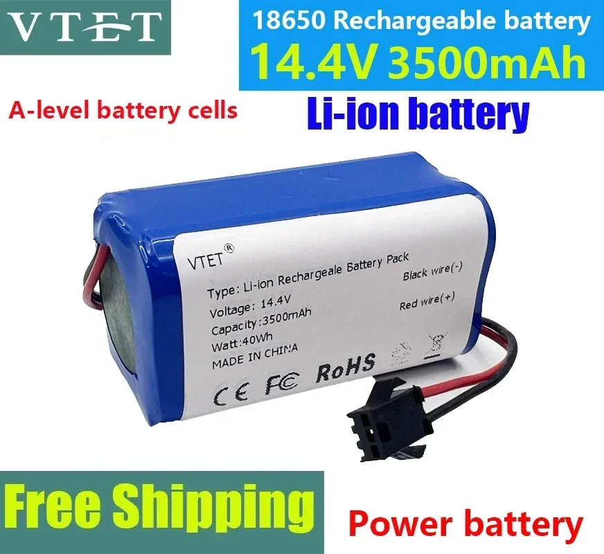 2024 NEW 14.4V 3500mAh Li-ion Battery for Xiaomi G1 MI Robot Vacuum-Mop Essential MJSTG1 Robot Vacuum Cleaner 18650 Battery Pack