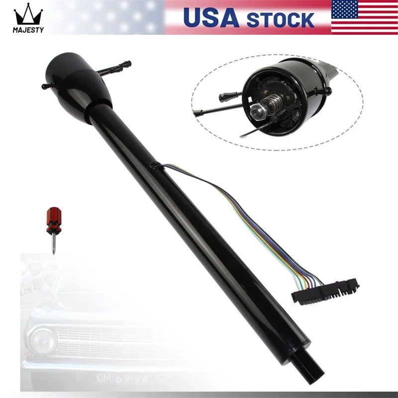 Universal LR GM Electrophoretic Coating 32''/30''/28'' Inch Tilt MT Manual Style Steering Column for GM Car 69-94 Black/Silver