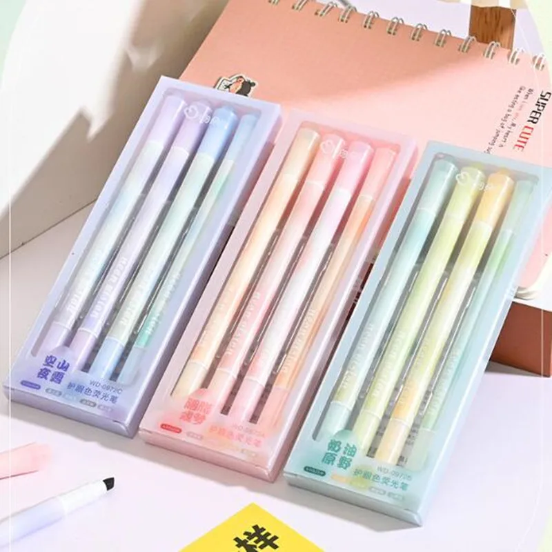 

48 pcs/lot Creative Highlighter Pen Cute Drawing Marker Pens Fluorescent PenOffice School Supplies