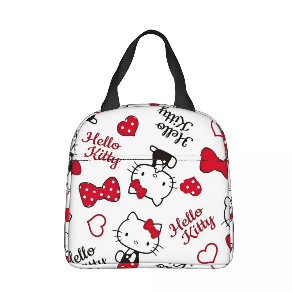 Cartoon Cute Hello Kitty Insulated Lunch Bag Large HelloKitty Meal Container Cooler Bag Tote Lunch Box Beach Travel Food Handbag