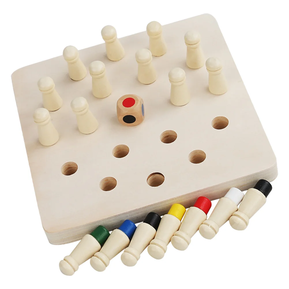 1Set Geheugen Schaken Houten Educatief Spel Kinderen Vroeg Leren Bordspel Bijpassende Logica Denken Training Interactief