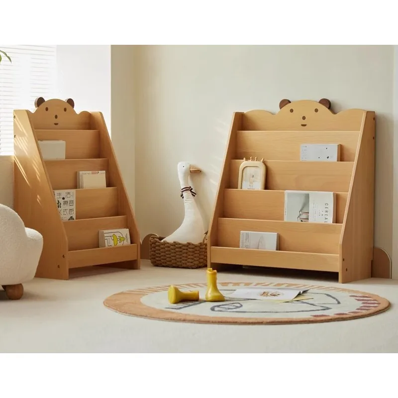 Solid wood bookshelf bookcase picture book shelf household storage