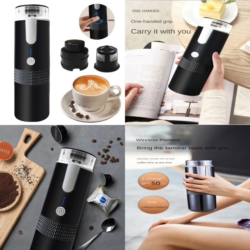 

Compact Portable Wireless American Espresso Capsule Coffee Maker: Mini Car Outdoor Brewing Solution for On-the-Go Brewing Experi