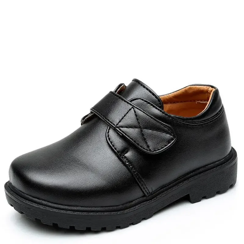 2026 Kids Leather Shoe Four Seasons Black Shoes for Boys Fashion Causal Children's School Uniform Shoes British Style Versatile