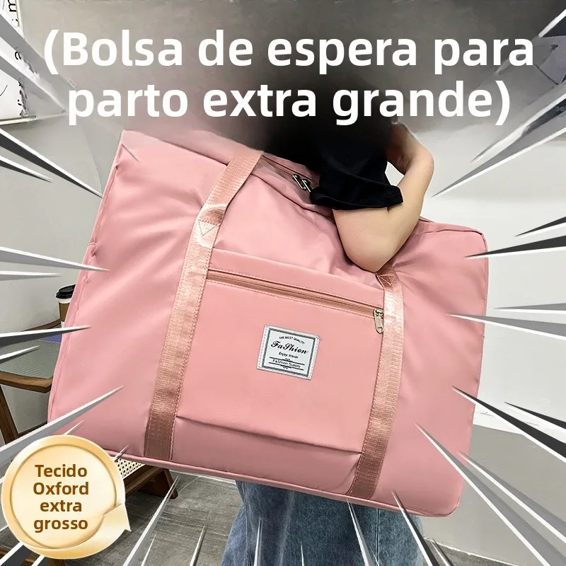 large-capacity-maternity-hospital-bag-travel-bag-lightweight-short-trip-mother-and-baby-storage-bag-oxford-cloth-foldable