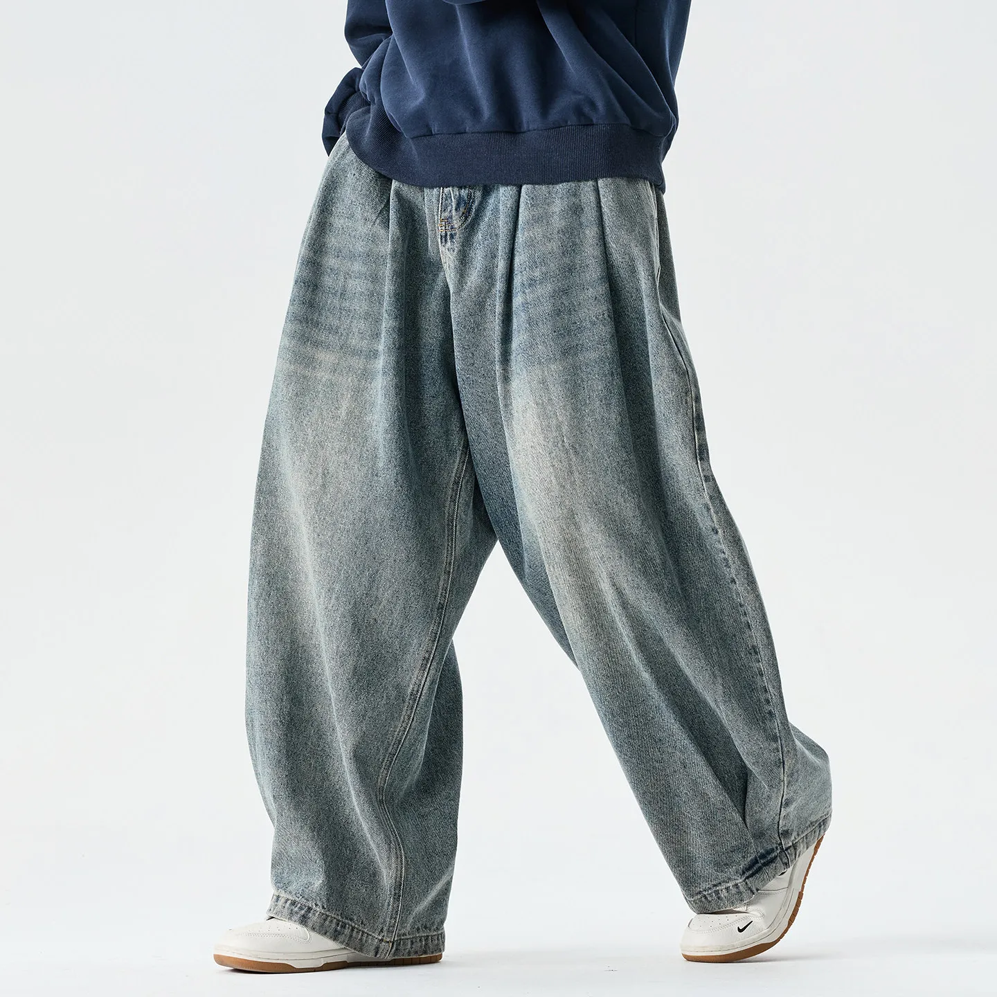 

Spring Denim Pants Men Streetwear Harajuku Comfortable Washed Baggy Jeans Men Y2K Fashion Punk Casual Wide Leg Trousers Oversize