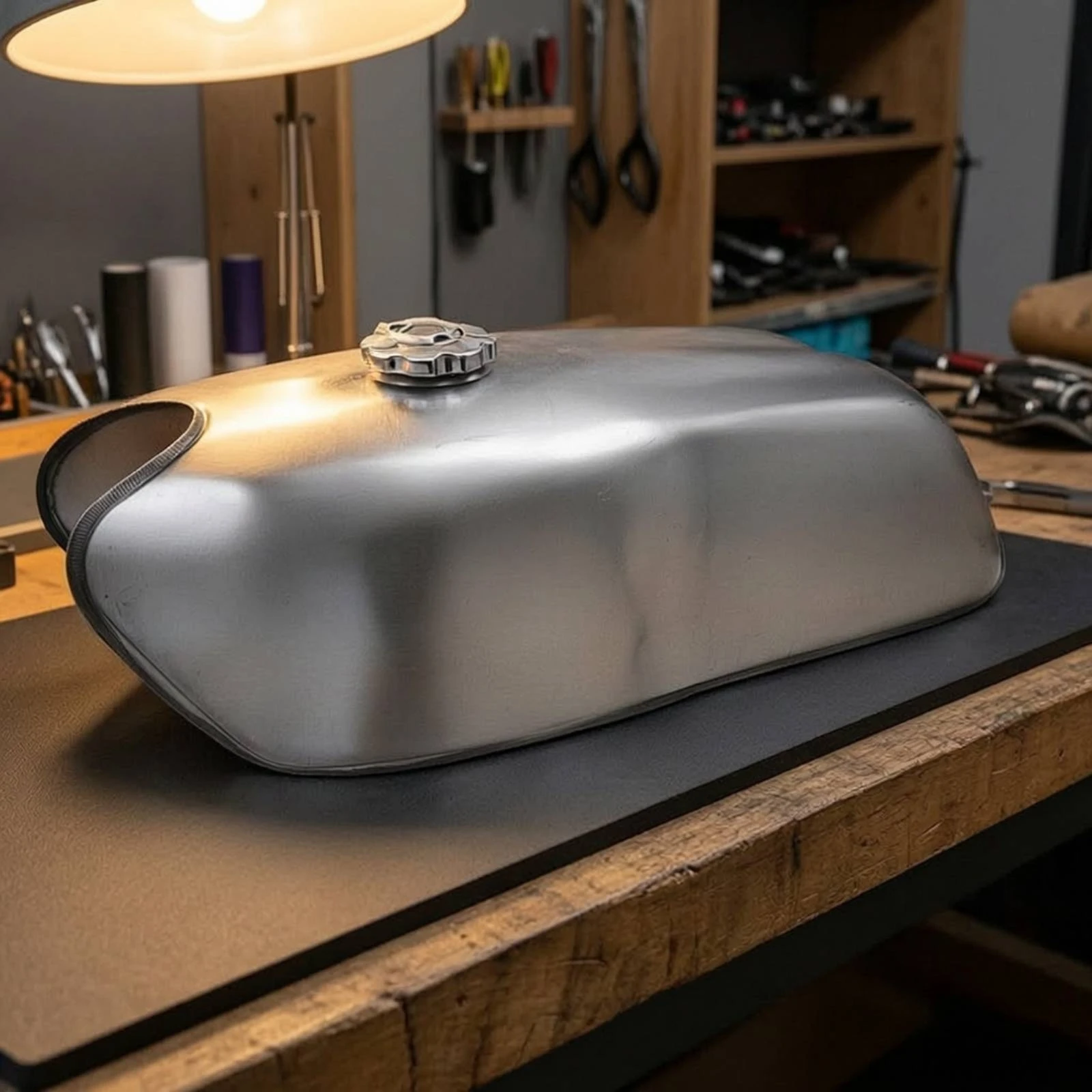 Motorcycle Gas Tank Blank Unpainted Motorcycle Fuel Tank with Cap Brand New Sturdy for Café Racer Projects