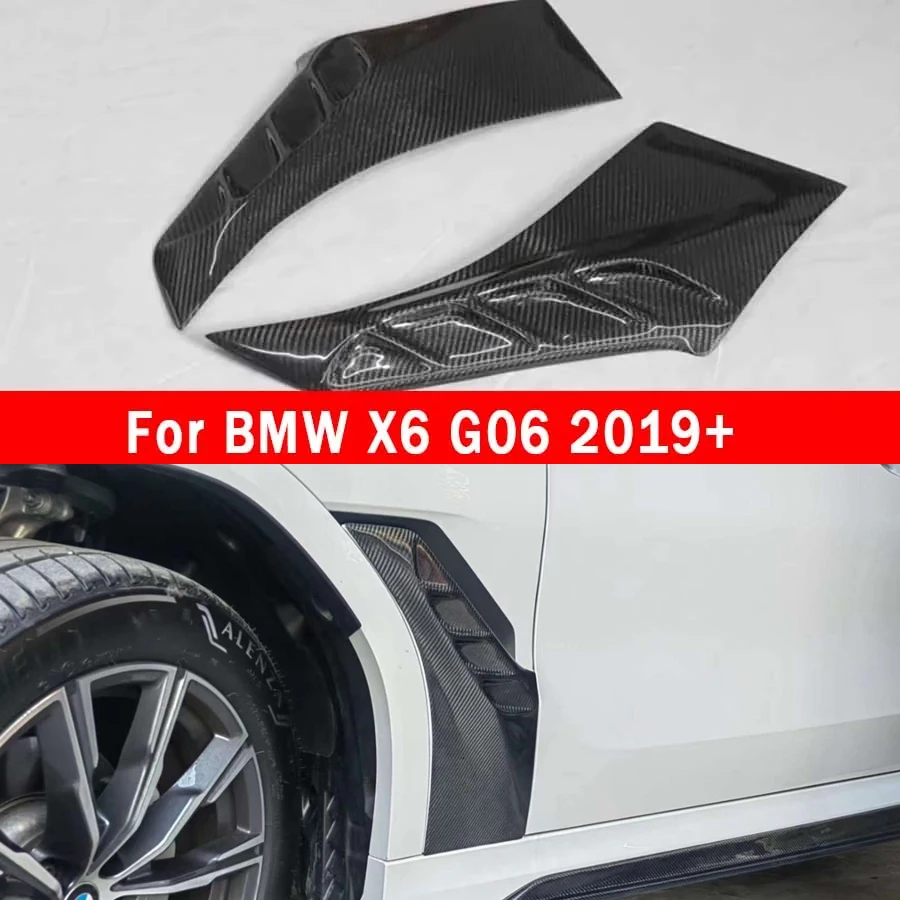 

For BMW X6 G06 2019+ Carbon Fiber Wind knife Auto Fender Side Air Vent Outlet Cover Trim Fit L Style Upgrade body kit