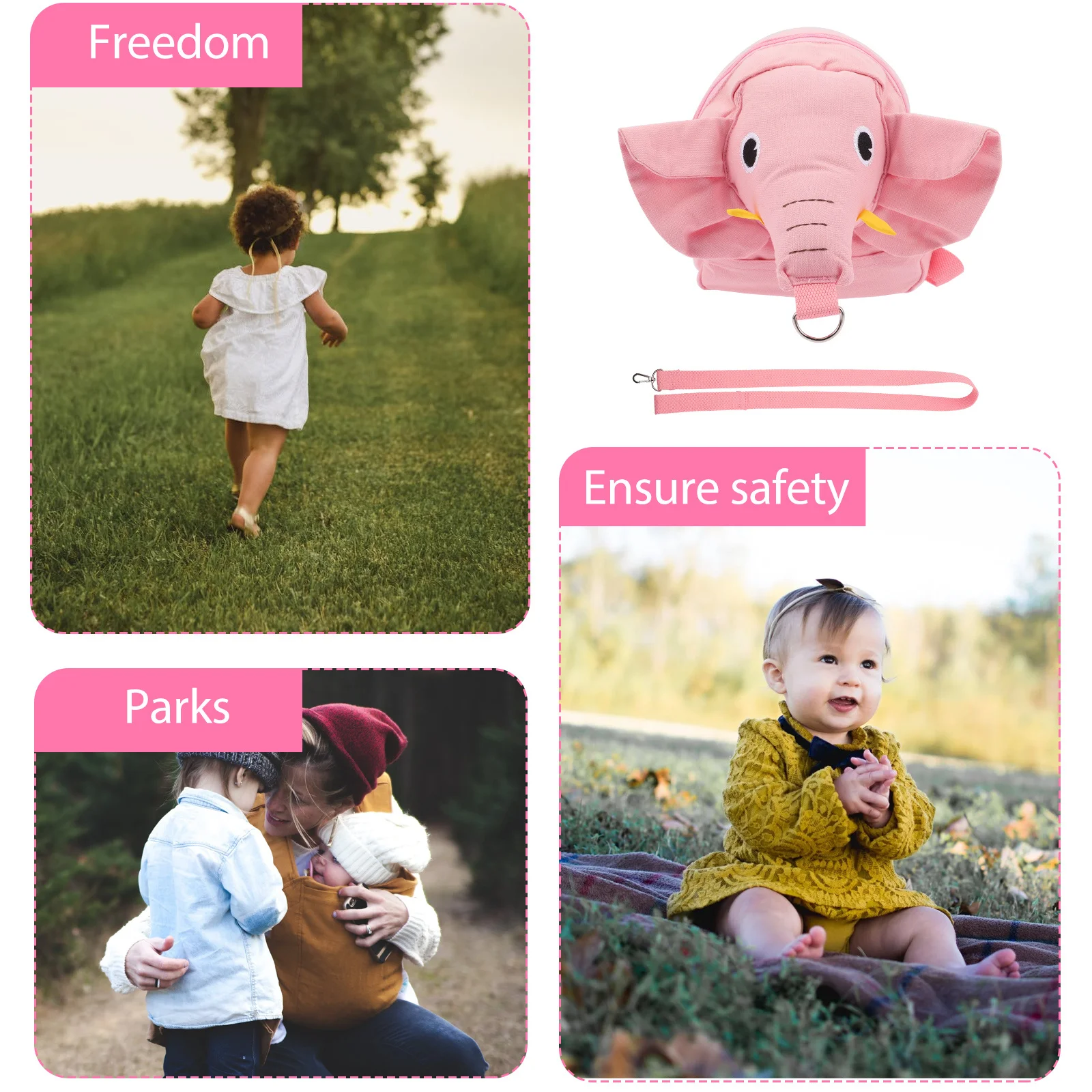 

1 комплект, рюкзак со слоном для малышей, регулируемый удобный ремень для детей, легкий детский поводок, безопасный рюкзак со слоном