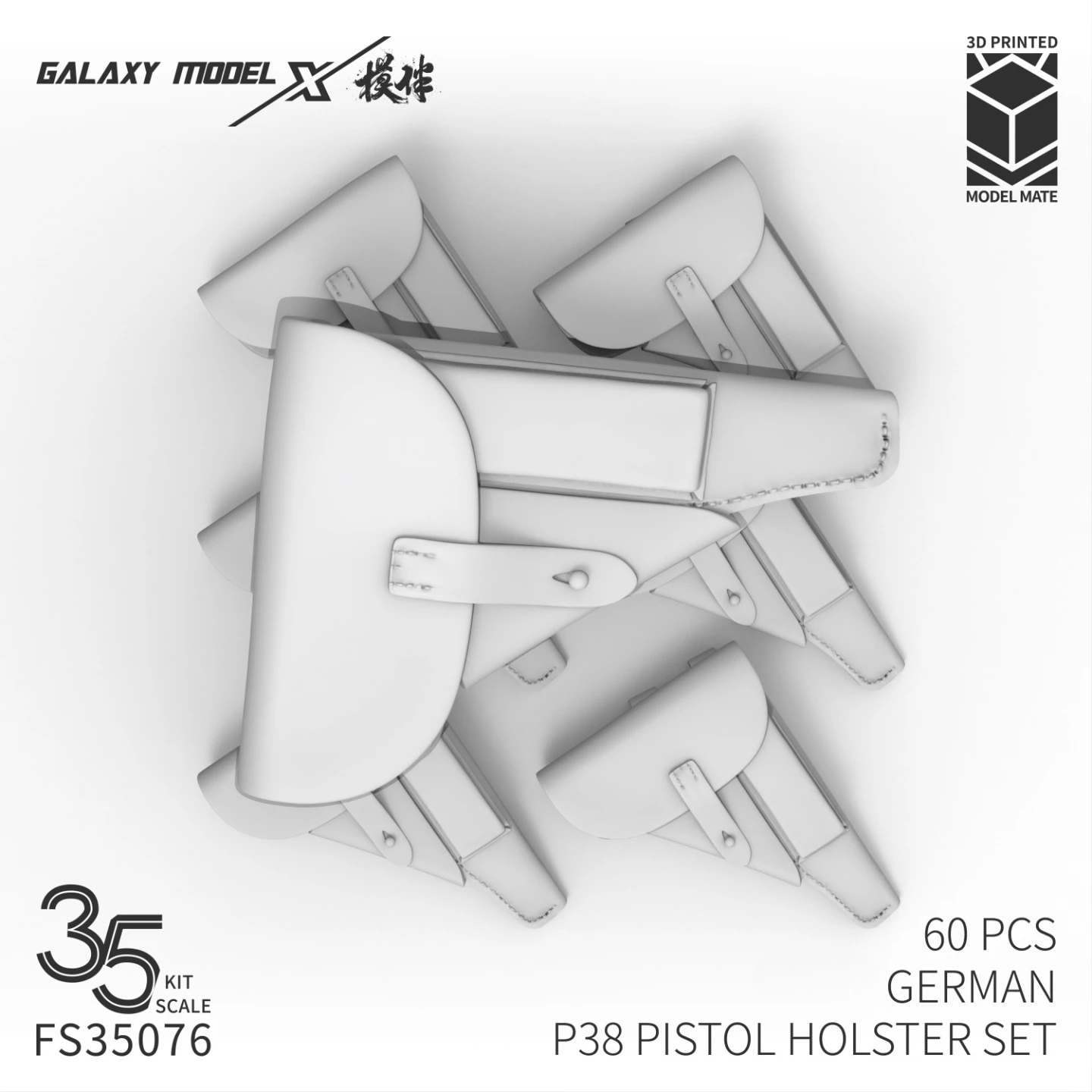 Galaxy FS35075/FS35076 1/35 German P38 Pistol / Holster Set 3D Resin Part for Military Model Diorama Scene Hobby DIY