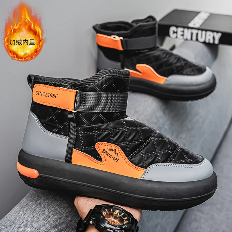 CYYTL Snow Shoes Mens Winter Fur Warm Casual Outdoor Leather Sneakers Sport Platform Hiking Designer Luxury Loafers Boots Tennis