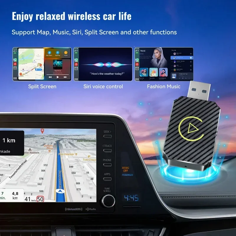 HAOGU Wireless CarPlay Android Auto Wireless Adapter Smart Mini Box  And Play WiFi Fast Connect Universal for Wired CarPlay Car