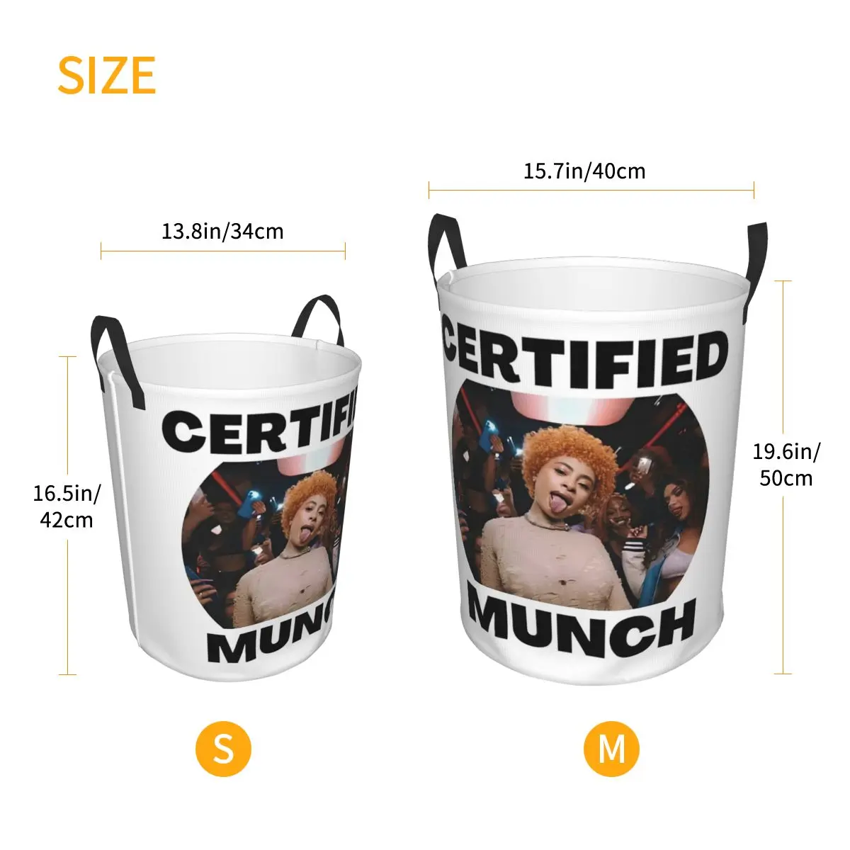 Custom Ice Spice Hiphop Music Rap Munch Laundry Hamper Large Storage Basket Girls Boys Toy Organizer