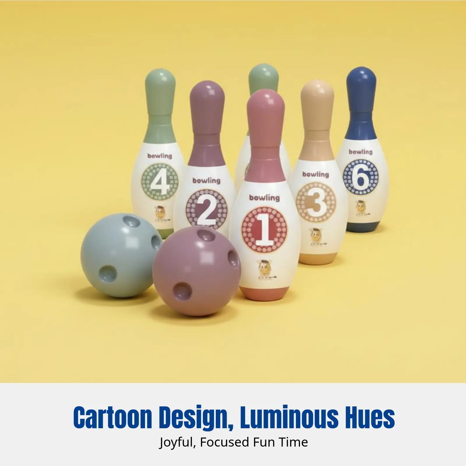 

Kids Mini Bowling Toy Set, Interactive Sports Game, Preschool Gift, Cartoon Design