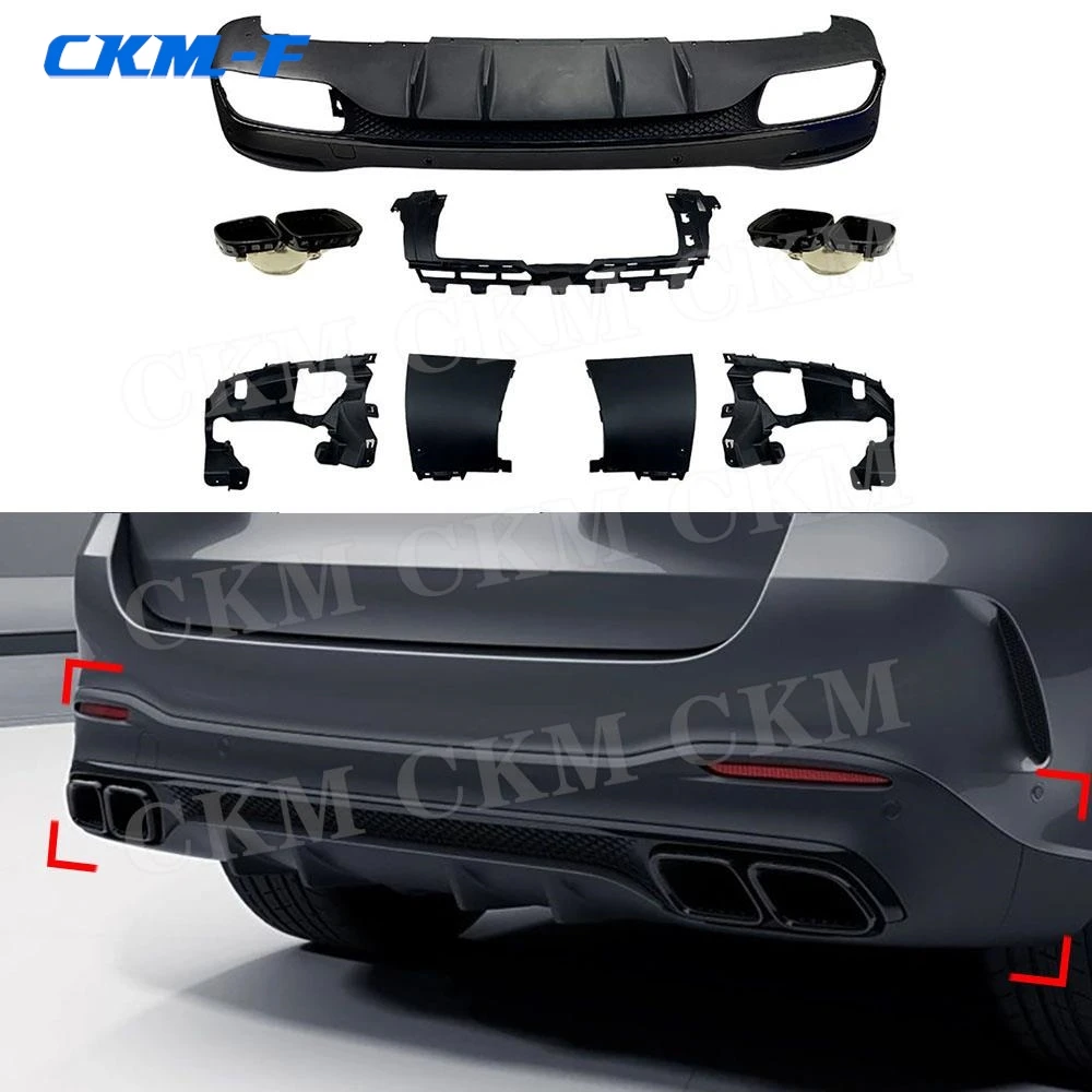 Rear Diffuser Lip Spoiler Bumper Exhaust Muffler Tips Car Accessories Bodykits for Mercedes Benz GLE W167 GLE63 AMG 2020+