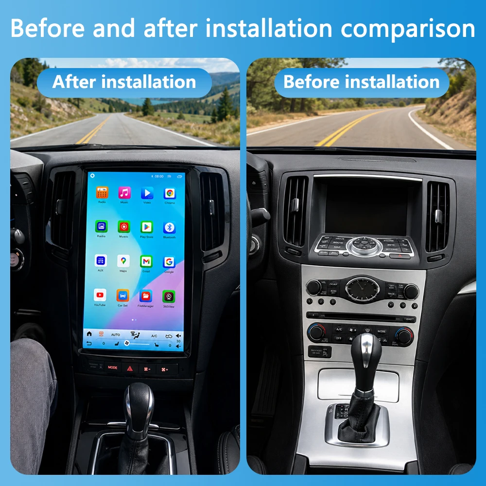 13.8-inch Car Android 15 Octa Core 4+64G Player with CarPlay Android Auto 5G for Infiniti G35 G37 G25 2003-2015 Navigation