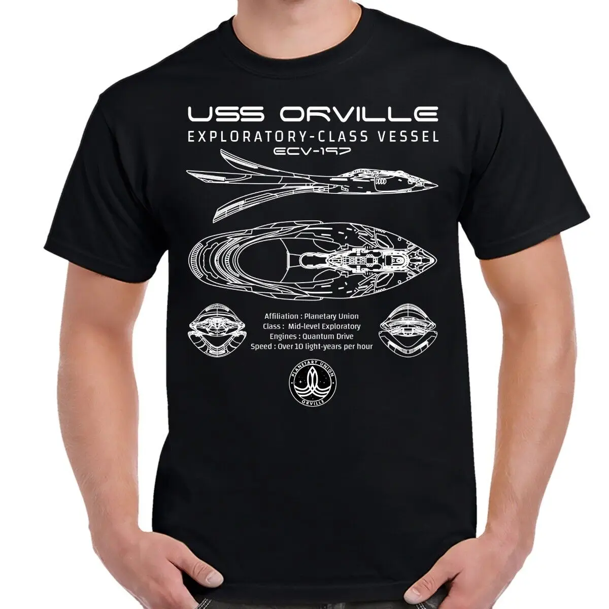 

The Orville ECV-197 Ship Schematic Adult T-shirt