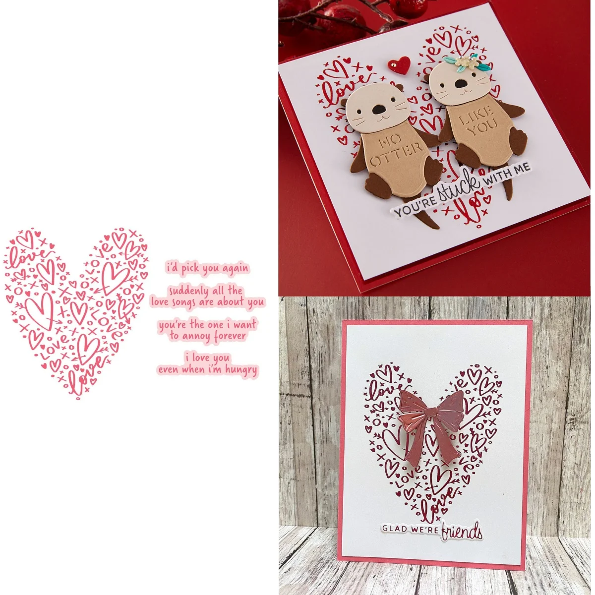 Te amo 2026 folha quente de coração dos namorados para fazer cartão scrapbook em relevo álbum de papel artesanato suprimentos modelo decoração