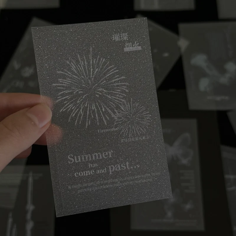 25Sheets Sparkling Double Transparent stickers Sealing Paste Card Packaging Material Cute Decorative Packaging DIY Stickers