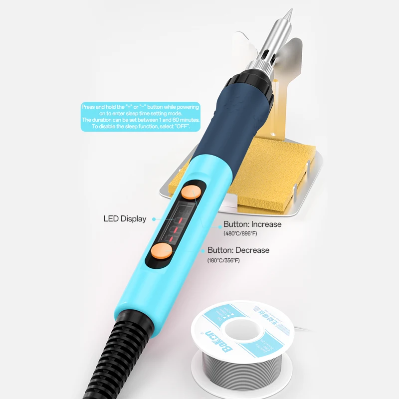 Bakon BK606 90 واط سبيكة لحام كهربائي 220 فولت قابل للتعديل درجة الحرارة أداة إصلاح لحام عدة أدوات لحام فيرو دي سولدا