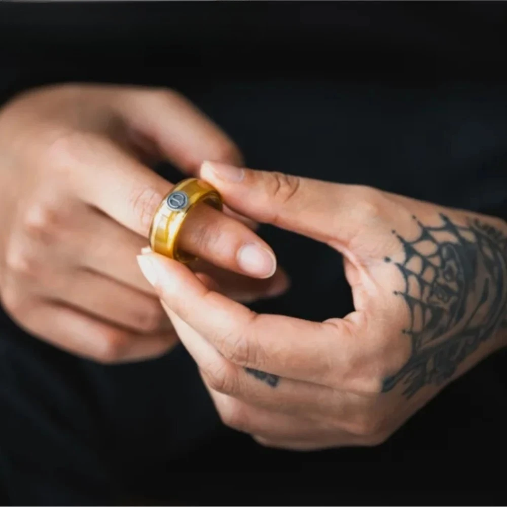 LAUTIE PEl-Amber 17mm /18.5mm/20mm Mechanic-I Fidget Ring Spy Wars Series Metal Fidget Spinner Desk Toy LIMITED EDITION