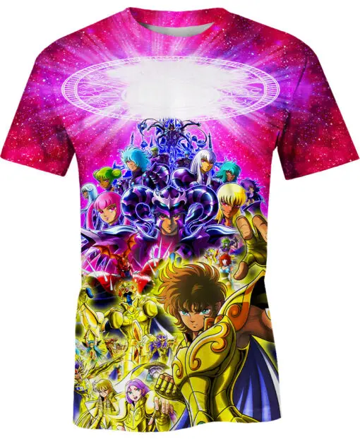 New Popular Anime Saint Seiya Unisex 3D Print T-shirts Fashion Men Women Short sleeves Tee Top Street Harajuku Boy Kids Clothing