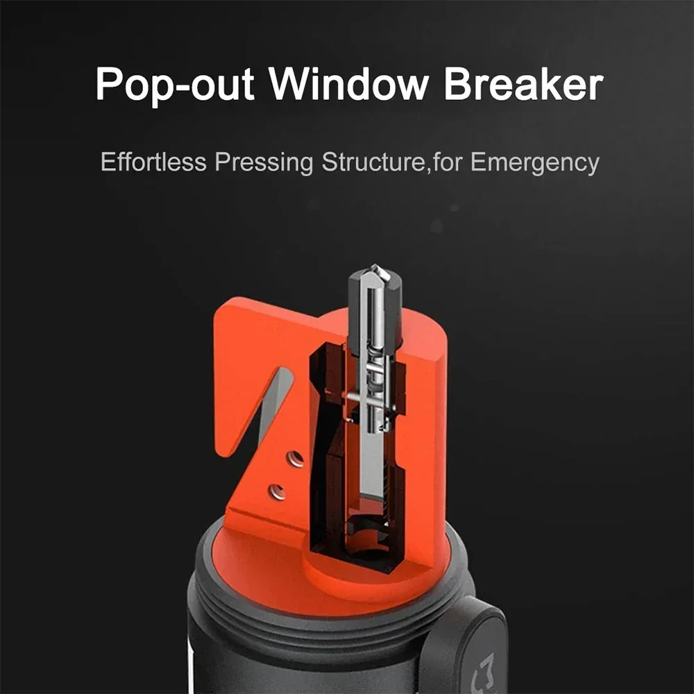 Xiaomi Multi-functional LED Flashlight Zoomable Ultra Bright Window Breaker Safety Belt Cutter Car Emergency Light 3100mAh