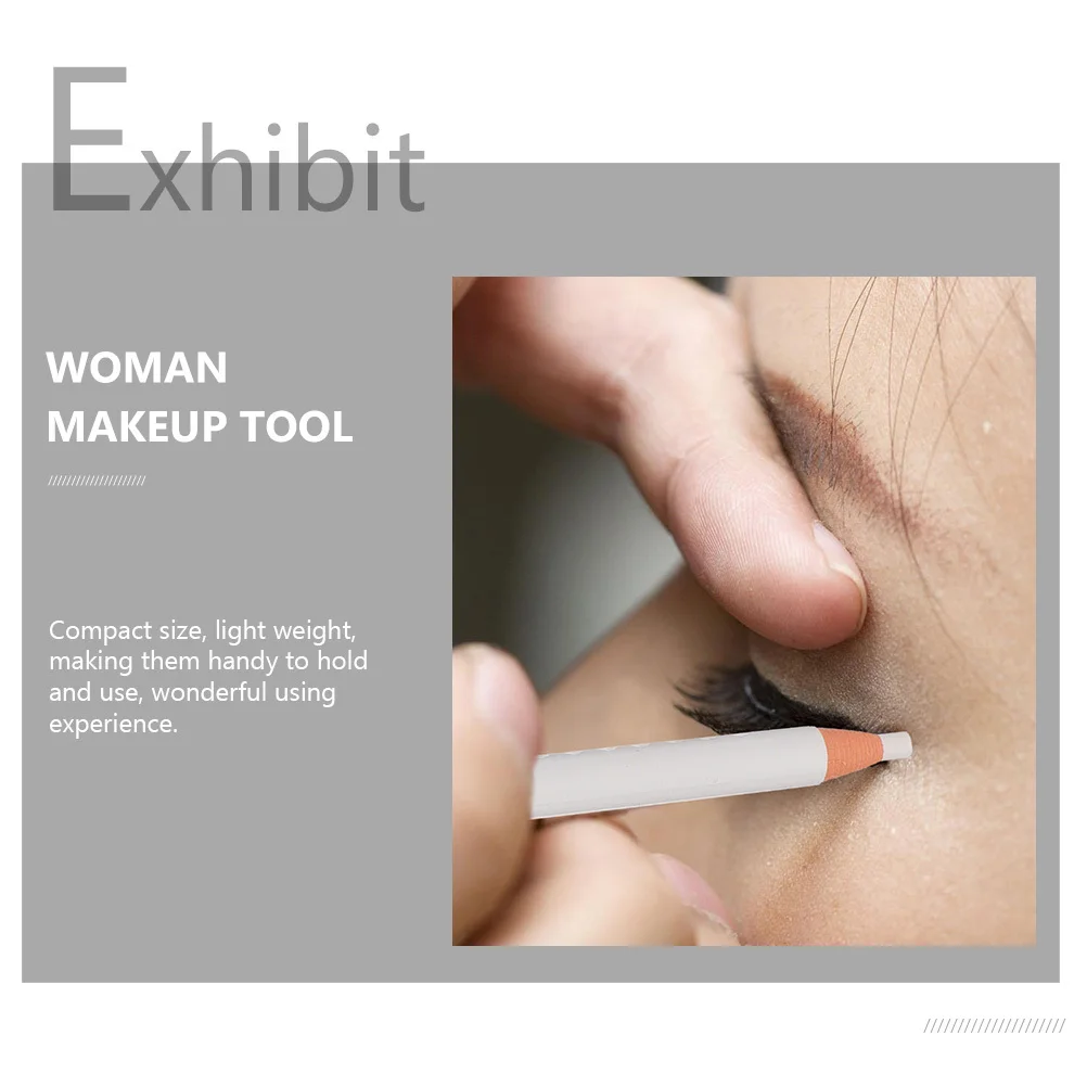 4pcs White Eyebrow Pencil Simple Multipurpose Eyeliner Pencil Eye Makeup Tool For Women Girls Eye Line Drawing Pen Kit