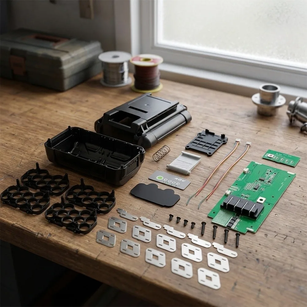 40V Lithium Battery Case with Built in PCB for Compatible Tool 40V Holds 20 Li for ion Cells Plastic Protective Shell