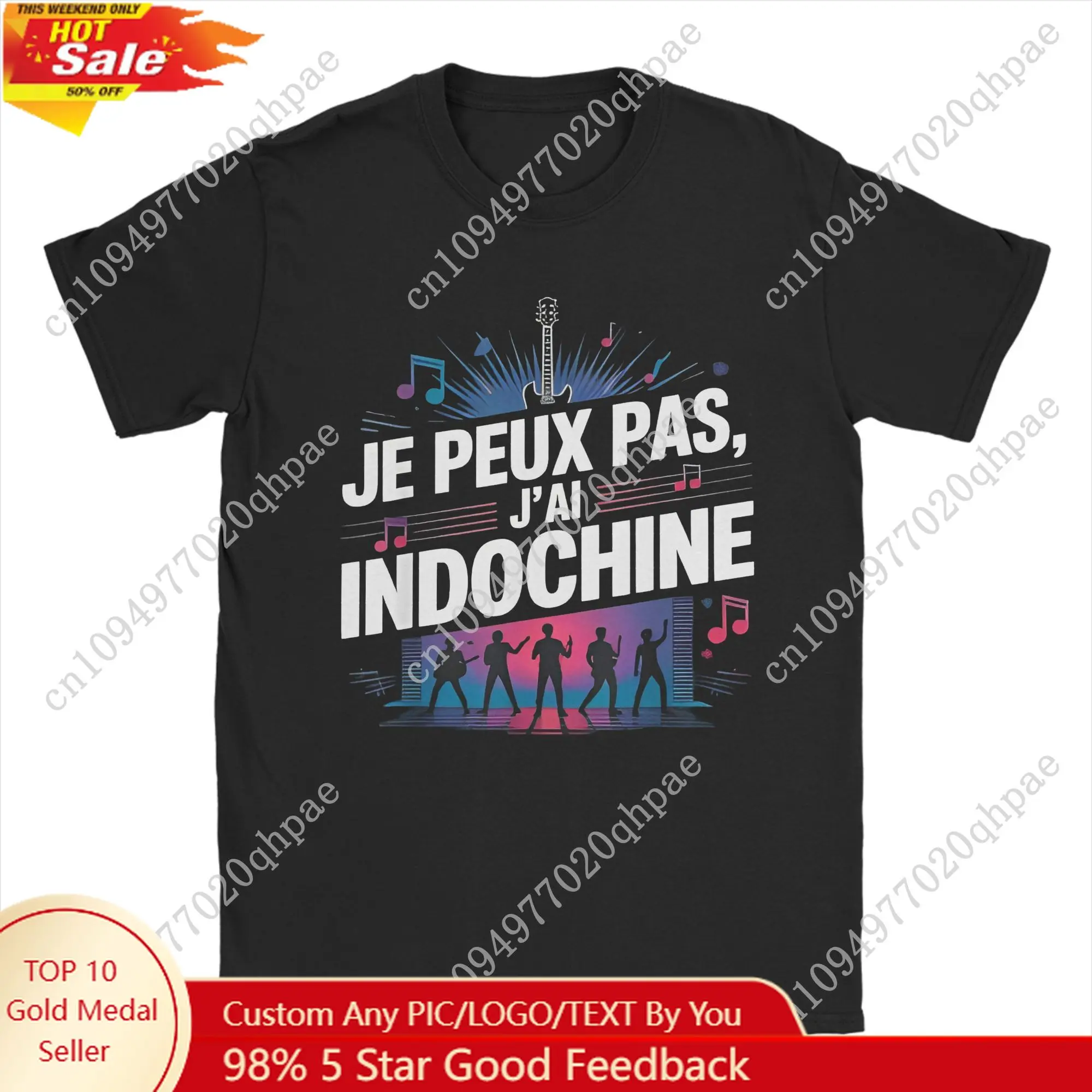 

Novelty Indochine Arena Tour 2025 Fan T-Shirts Men Crewneck Cotton T Shirts Pop Rock Band Short Sleeve Tee Shirt Unique Clothes