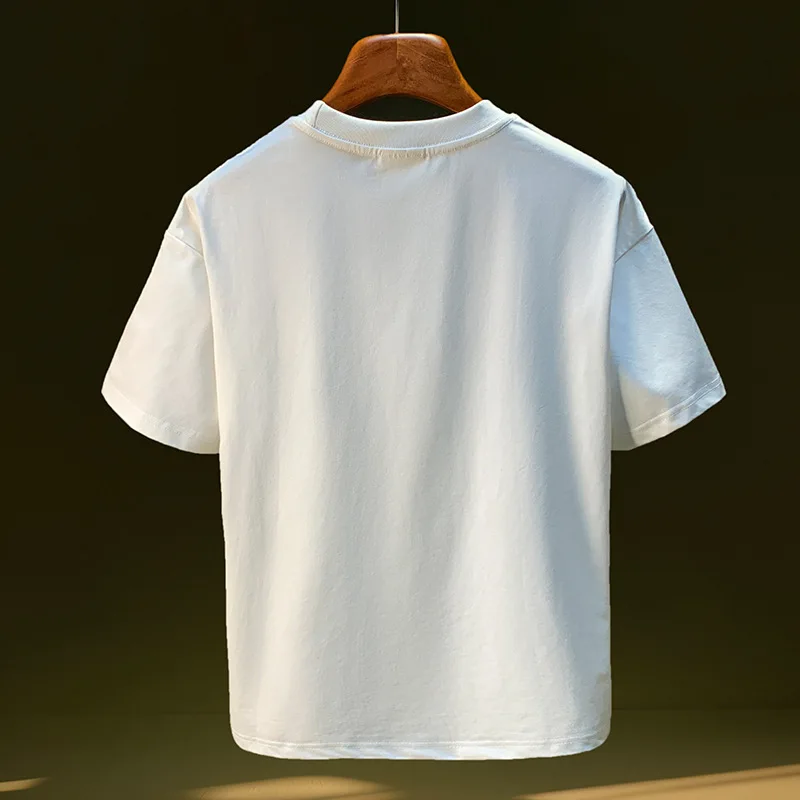 Мужская футболка с минимальным принтом, новинка лета 2025 года, футболка с короткими рукавами, свободная и модная универсальная повседневная одежда