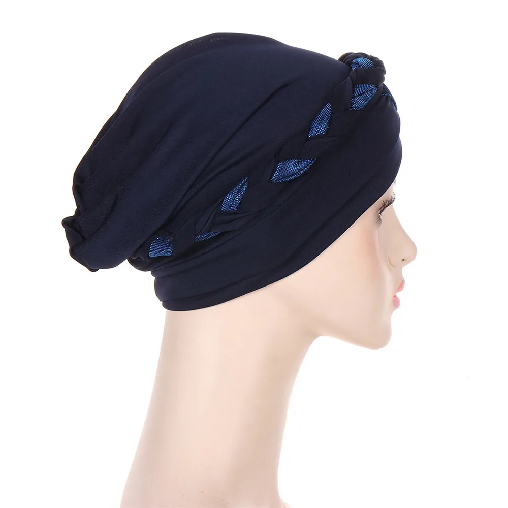 Hồi Giáo Băng Đô Cài Tóc Turban Gọng Long Lanh Dây Bèo Nữ Trán Chéo Bên Trong Hijab Hồi Giáo Đầu Bọc Ả Rập Underscarf Bonnet Co Giãn Hóa Trị Ung Thư Nắp