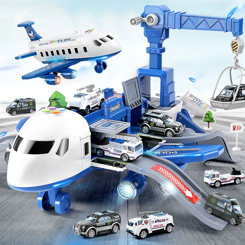 Large Size Passenger Plane Deformation Music Simulation Track Inertia Toy Aircraft Kids Airplane Toy Deformable Storage Aircraft