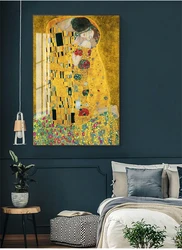 Sulla parete Gustav Klimt Kiss Paintings riproduzioni stampe su tela per soggiorno ritratto di dipinti su tela Adele Bloch