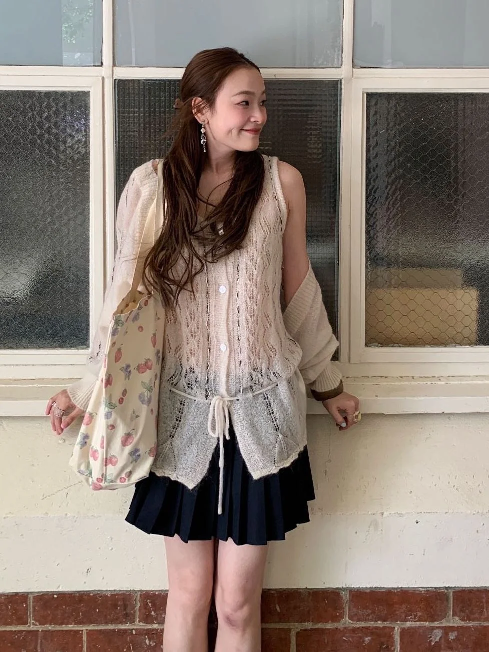 

Spring New Loose Knitted Long Sleeve Women's Set with Inner Vest Two-Piece Casual Fashion Outerwear Cardigan Spring 2026