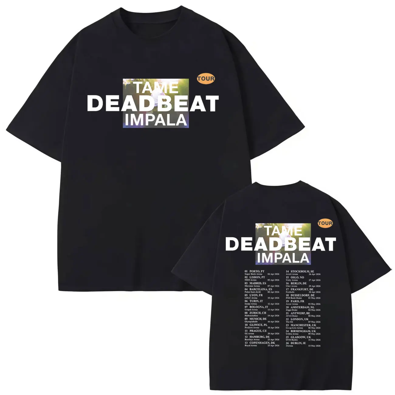 Men Women Summer Casual Loose Cotton T Shirts Tame Impala Tour