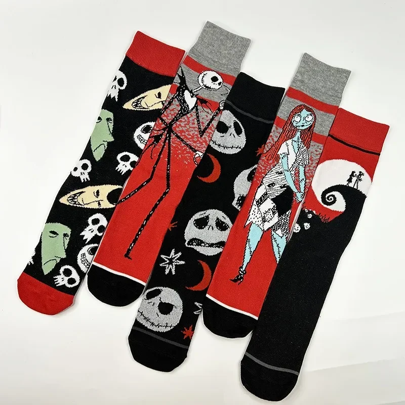 5pairs MINISO Disney Men Women Socks cartoon anime gamers Christmas Halloween novelty funny happy crazy socks