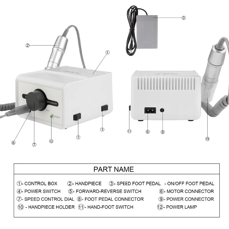 65w broca do prego forte 211 máquina de manicure ferramenta pedicure com 35000rpm handpiece 120ii fresa equipamento arquivo prego